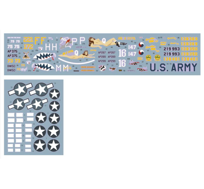 Декаль P-39/P-400 над Новою Гвінеєю, ч.2 1/72 DKdecals DK72113