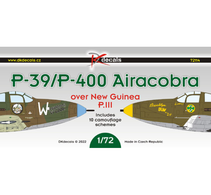 Декаль P-39/P-400 над Новою Гвінеєю, ч.3 1/72 DKdecals DK72114