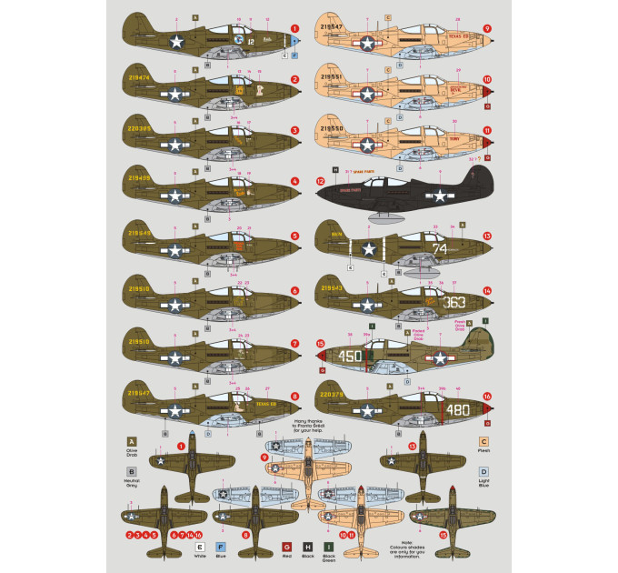 Декаль P-39 над центральною частиною Тихого океану 1/72 DKdecals DK72115