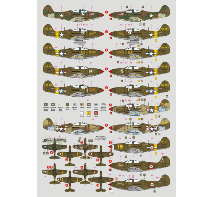 Декаль P-39/P-400 над Африкою та Італією 1/72 DKdecals DK72116