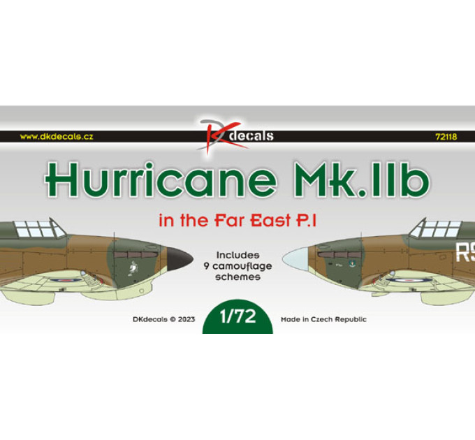 Декаль Hawker Hurricane Mk.IIB на Далекому Сході, ч.1 1/72 DKdecals DK72118