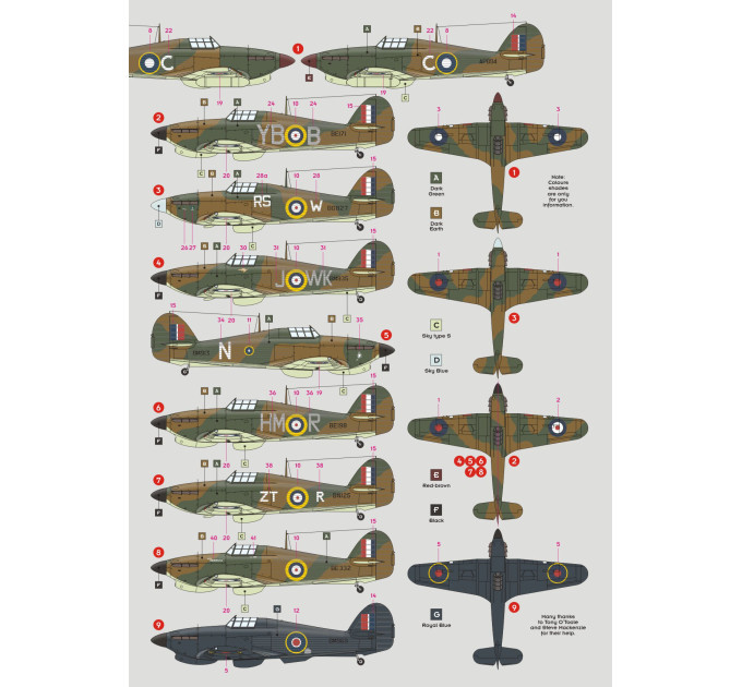 Декаль Hawker Hurricane Mk.IIB на Далекому Сході, ч.1 1/72 DKdecals DK72118