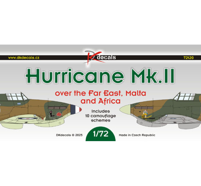 Декаль Hawker Hurricane Mk.II над Далеким Сходом, Мальтою та Африкою 1/72 DKdecals DK72120