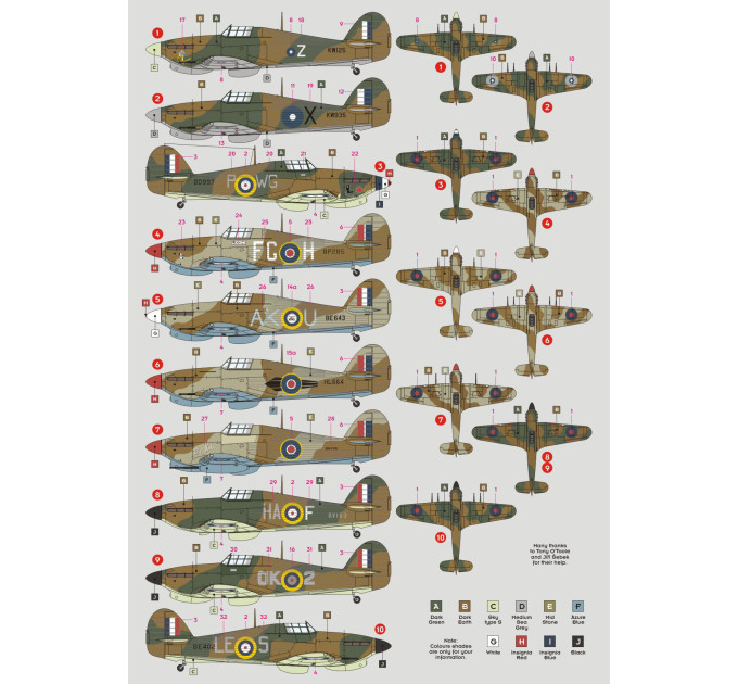 Декаль Hawker Hurricane Mk.II над Далеким Сходом, Мальтою та Африкою 1/72 DKdecals DK72120