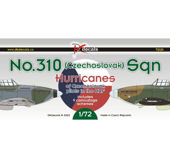 Декаль Hurricane No310 ескадрон 1/72 DKdecals DK72121