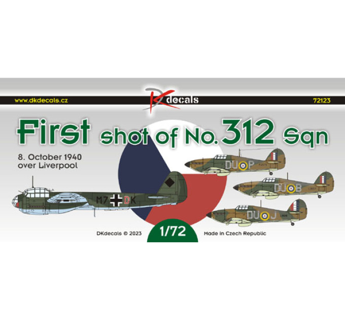 Декаль Перший збитий №312 еск. RAF 1/72 DKdecals DK72123