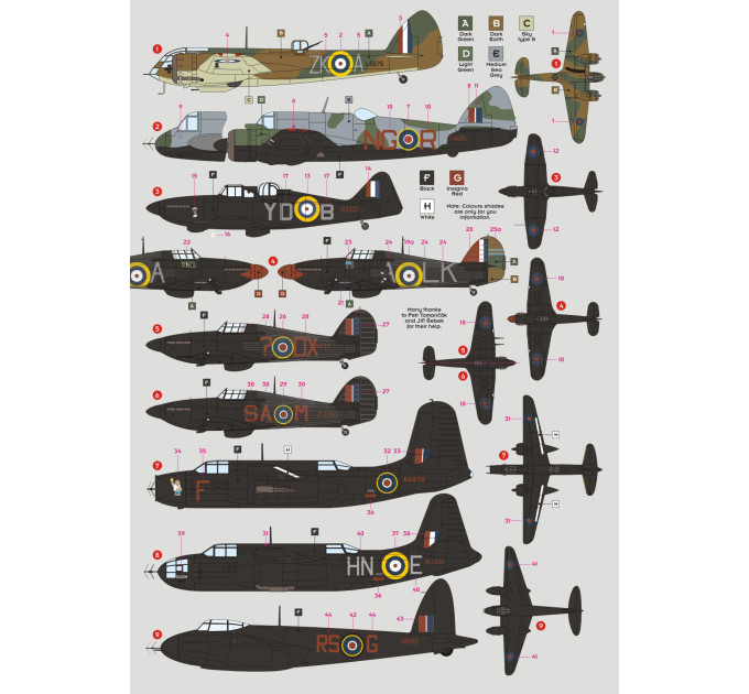 Декаль Нічні винищувачі RAF 1/72 DKdecals DK72137