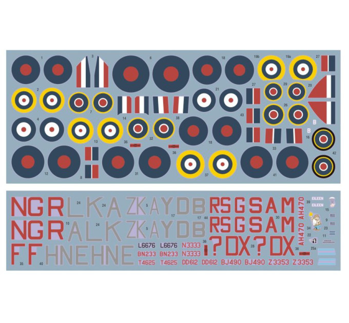 Декаль Нічні винищувачі RAF 1/72 DKdecals DK72137