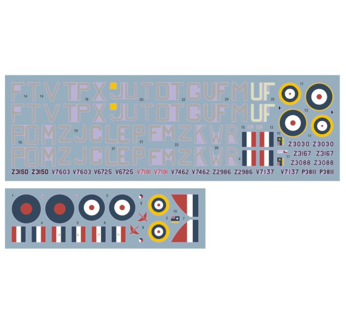 Декаль Hurricane чехословацьких пілотів ч.I 1/72 DKdecals DK72139