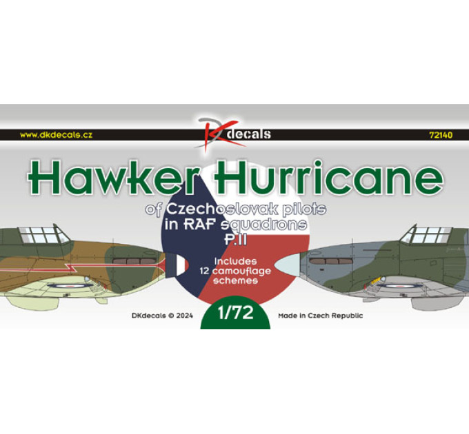 Декаль Hurricane чехословацьких пілотів ч.II 1/72 DKdecals DK72140