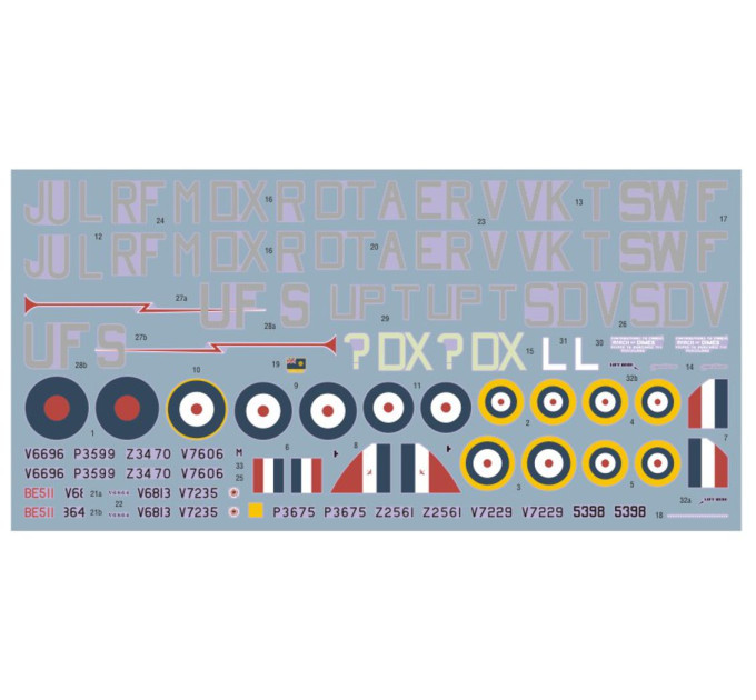 Декаль Hurricane чехословацьких пілотів ч.II 1/72 DKdecals DK72140