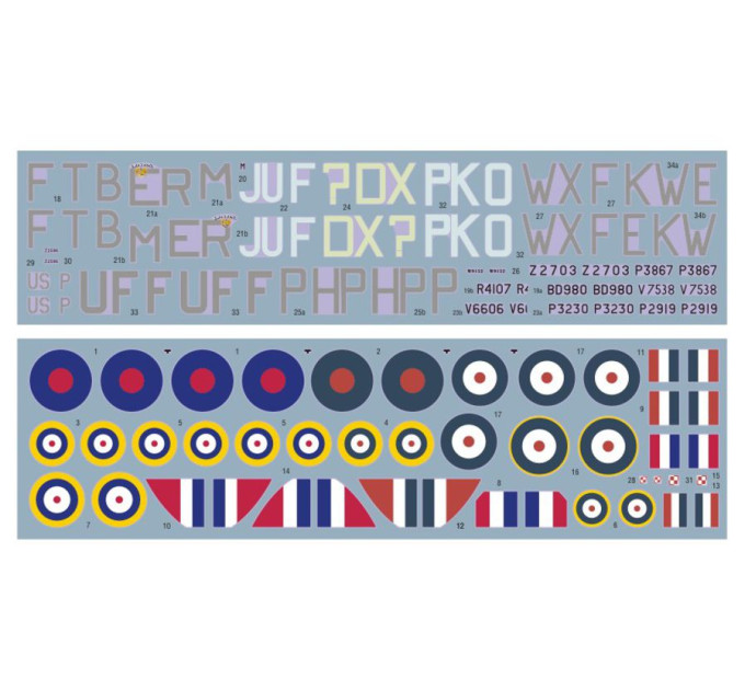 Декаль Hurricane чехословацьких пілотів ч.III 1/72 DKdecals DK72141