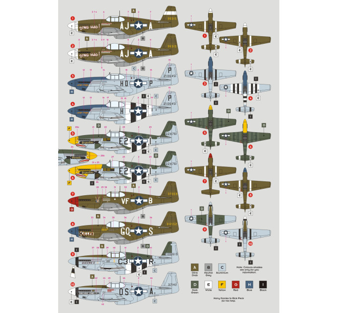 Декаль P-51B/C Mustang ч.I 1/72 DKdecals DK72142