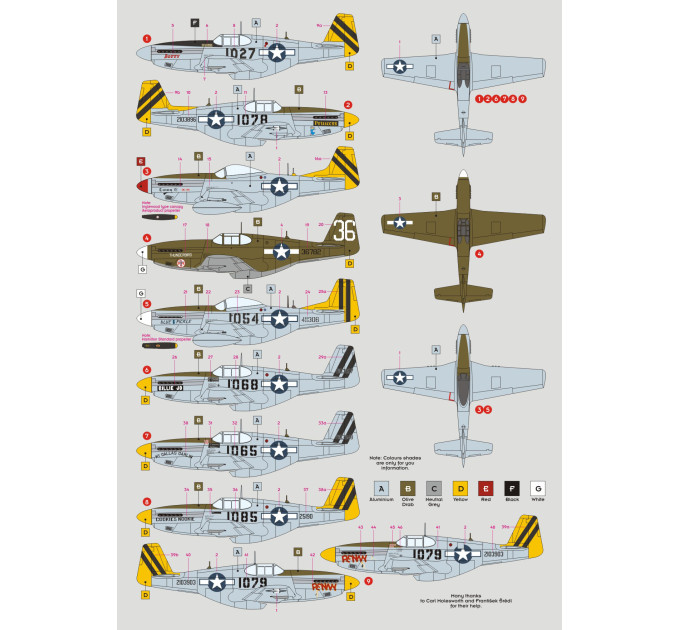 Декаль Мустанги 311-й винищувальної групи 1/72 DKdecals DK72143