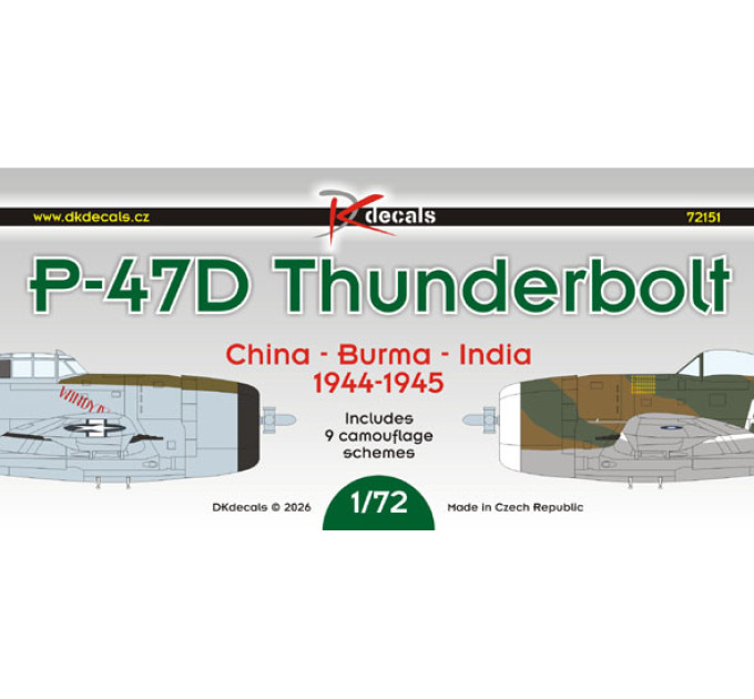Декаль P-47D CBI 1/72 DKdecals DK72151