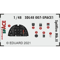 3D декаль Spitfire Mk. II 1/48 SPACE Eduard 3DL48007
