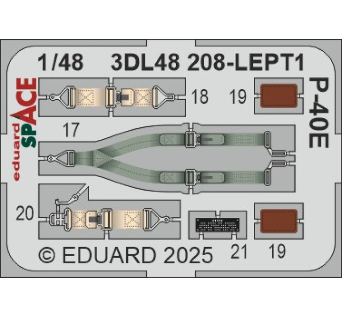 3D декаль P-40E 1/48 SPACE Eduard 3DL48208