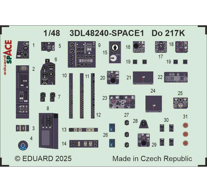Декаль Do 217K SPACE 1/48 Eduard 3DL48240