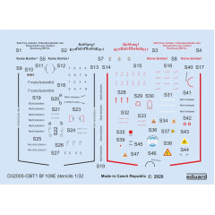 Декаль Bf 109E 1/32 тех.написи Eduard D32005
