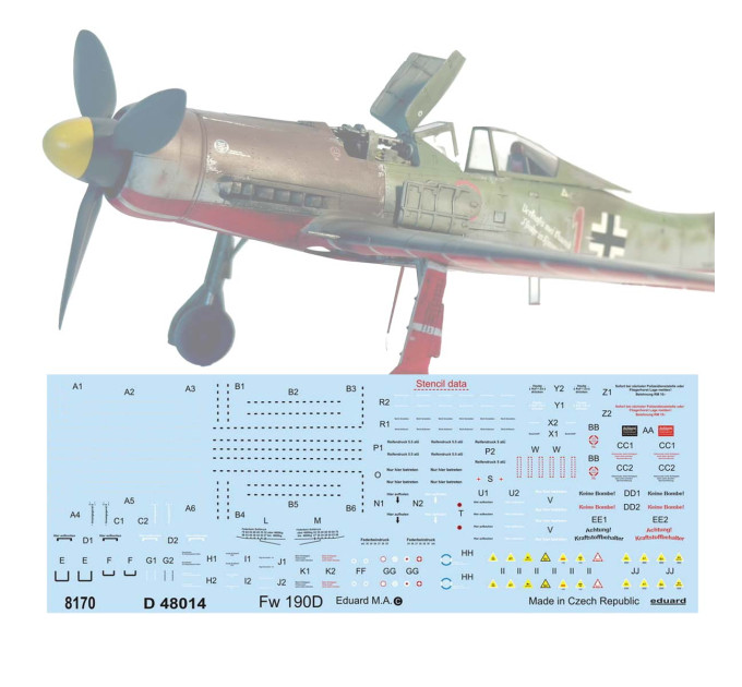 Декаль Fw 190D 1/48 тех.написи Eduard D48014