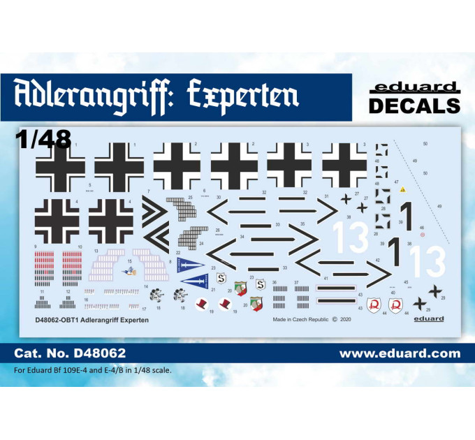 Декаль ADLERANGRIFF: Expertenh 1/48 Eduard D48062
