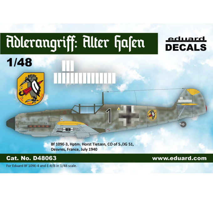 Декаль ADLERANGRIFF: Alte Hasen 1/48 Eduard D48063