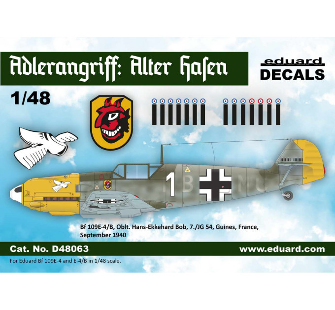 Декаль ADLERANGRIFF: Alte Hasen 1/48 Eduard D48063