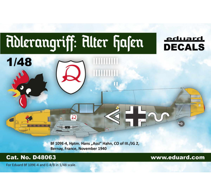 Декаль ADLERANGRIFF: Alte Hasen 1/48 Eduard D48063