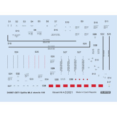 Декаль Spitfire Mk.II 1/48 тех.написи Eduard D48067