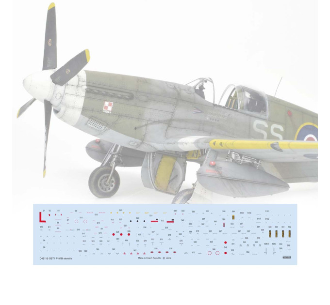 Декаль P-51B 1/48 тех.написи Eduard D48118