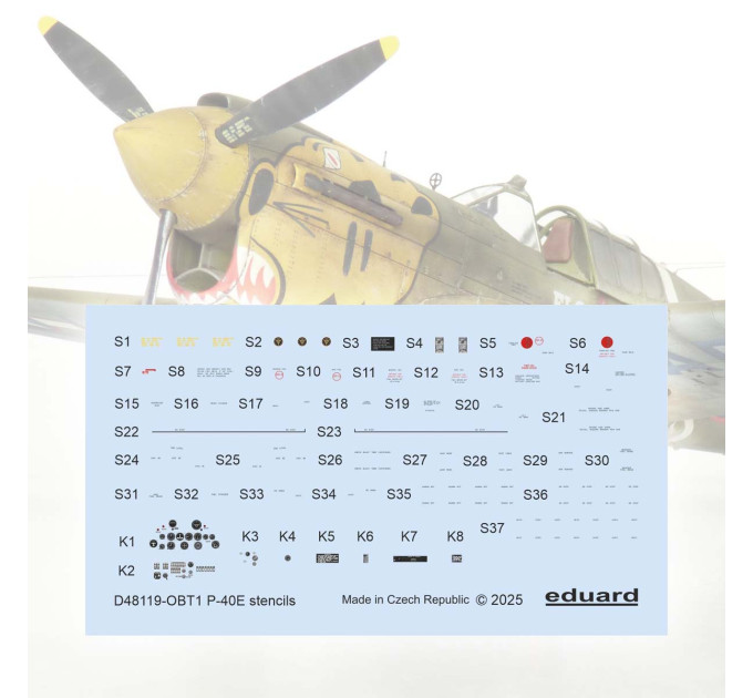 Декаль P-40E 1/48 тех.написи Eduard D48119