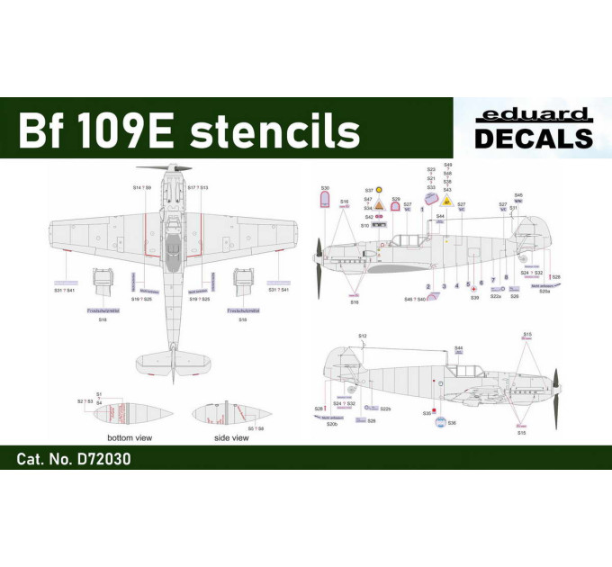 Bf 109E тех.написи 1/72