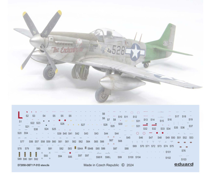 Декаль P-51D 1/72 тех.написи Eduard D72050