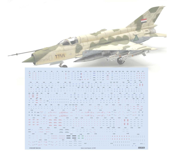 Декаль МіГ-21біс 1/72 тех.написи Eduard D72055
