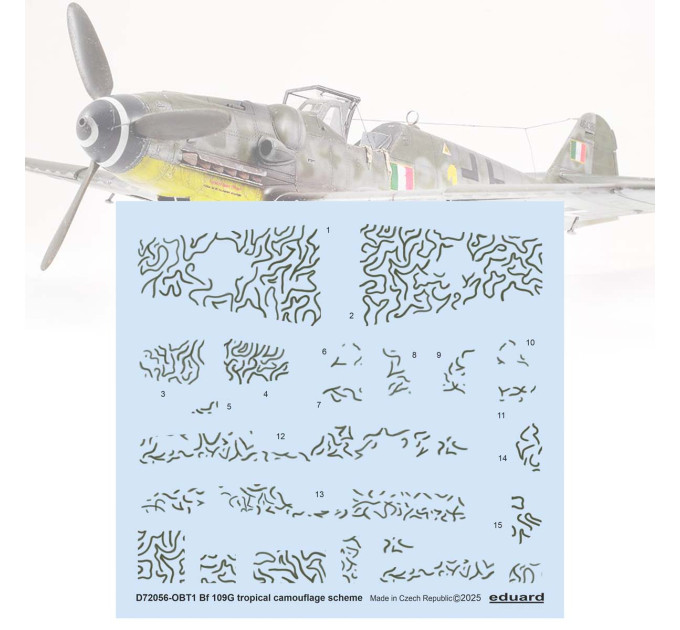 Декаль Тропічна схема камуфляжу Bf 109G 1/72 Eduard D72056