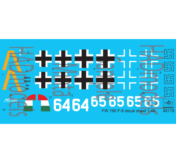 Декаль Fw 190F-8 1/48 частина 1 HADmodels 48063