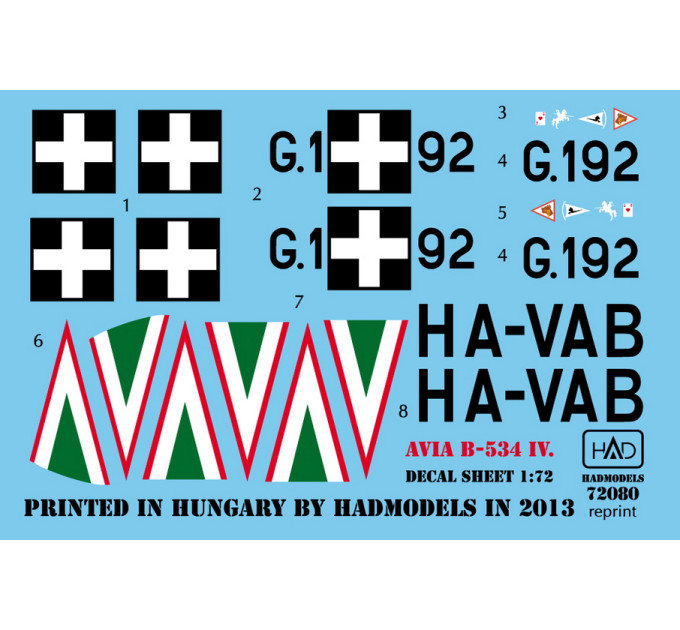 Декаль Avia B-534 1/48 HADmodels 48080
