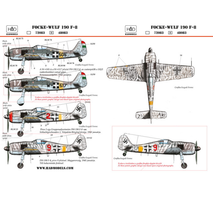 Декаль Fw 190F-8 1/48 частина 2 HADmodels 48083