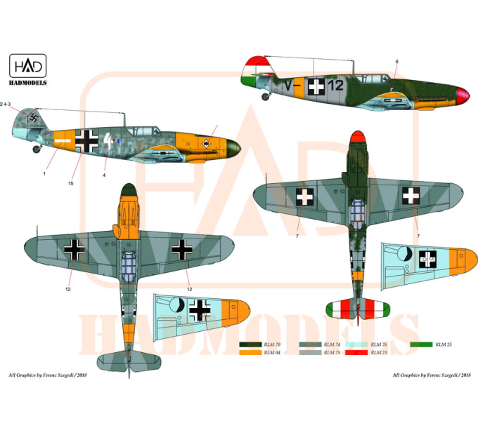 Декаль Bf 109F-4 1/48 частина 2 HADmodels 48087