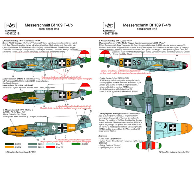 Декаль Bf 109F-4 1/48 частина 2 HADmodels 48087