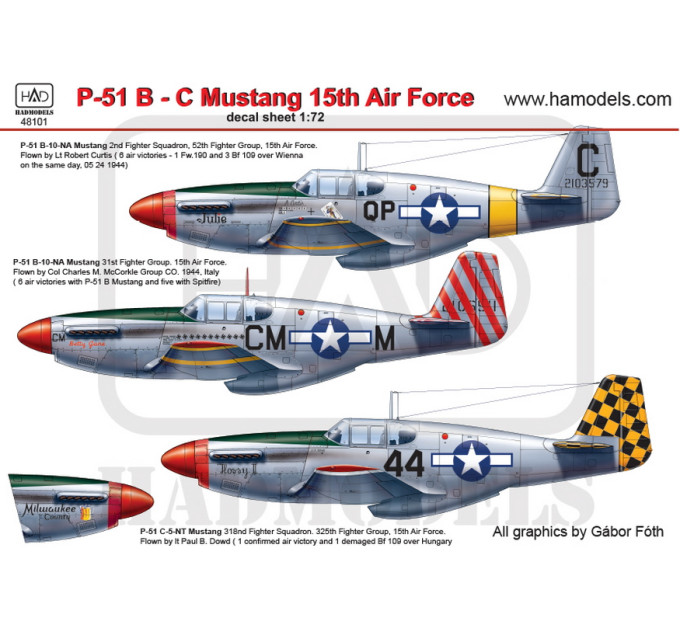Декаль P-51B 1/48 Mustang HADmodels 48101