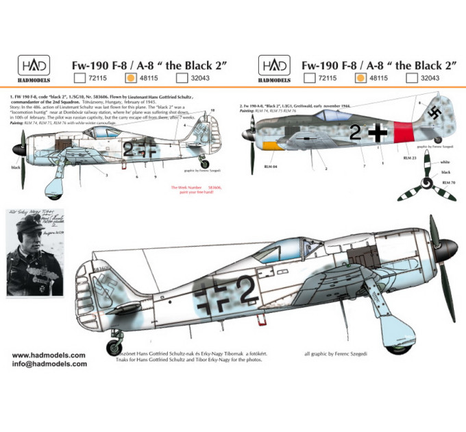 Декаль Fw 190F-8 / A-8 1/48 HADmodels 48115