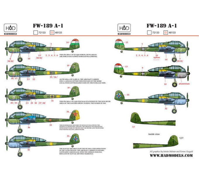 Декаль Fw 189 1/48 HADmodels 48133