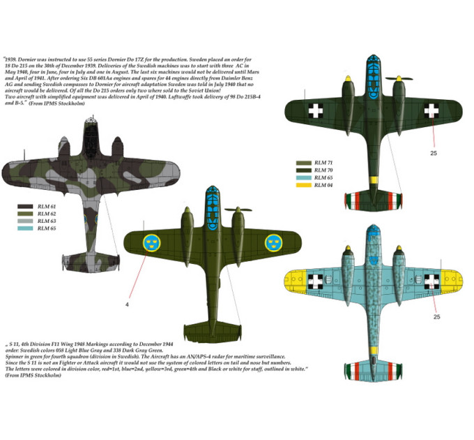 Декаль Do 215B / Do 17S 1/48 частина 2 HADmodels 48146