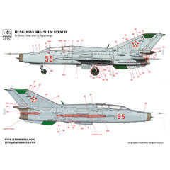 Декаль МіГ-21УМ 1/48 Угорські тех.написи HADmodels 48157