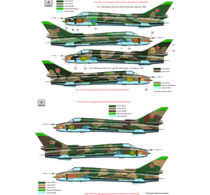 Декаль Су-17 / 22 1/48 HADmodels 48172