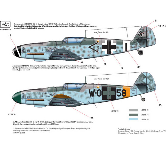 Декаль Bf 109G-14 1/48 HADmodels 48174