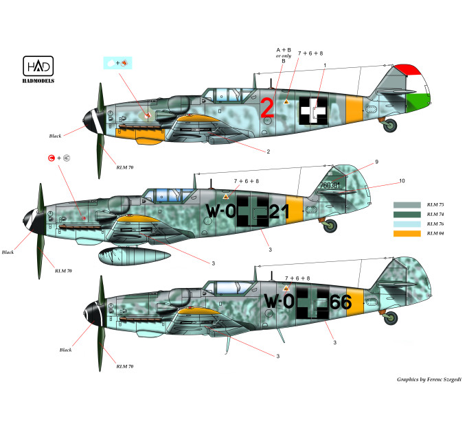 Декаль Bf 109G-6 1/48 частина 2 HADmodels 48175