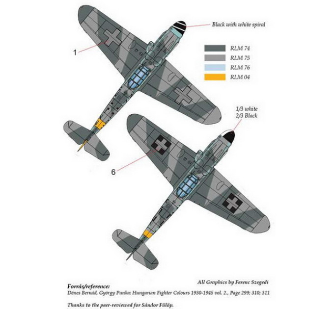Декаль Bf 109G-14 / G-6 1/48 HADmodels 48177