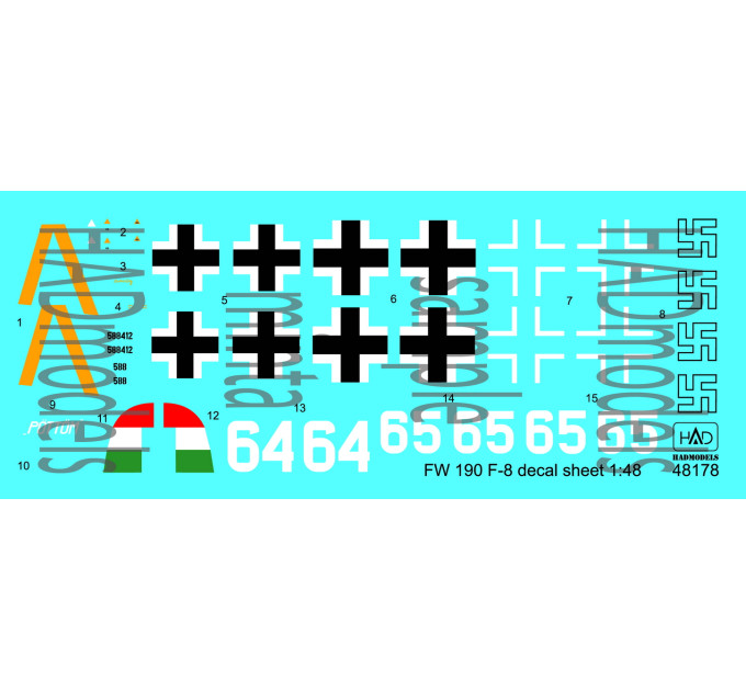 Декаль Fw 190F-8 1/48 частина 4 HADmodels 48178
